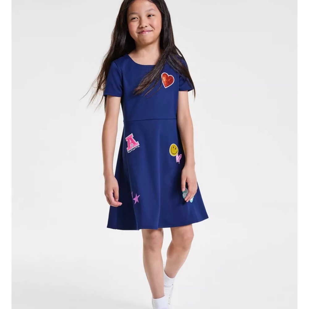 Epic Threads girls Dress with Colorful Patches size small 7-8. Nwt